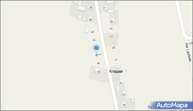 Krasieniec Zakupny, Pod Lipą, 46, mapa Krasieniec Zakupny