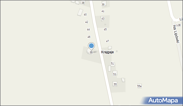 Krasieniec Zakupny, Pod Lipą, 50, mapa Krasieniec Zakupny
