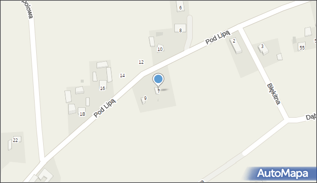 Krasieniec Zakupny, Pod Lipą, 7, mapa Krasieniec Zakupny