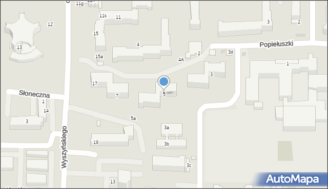 Kraśnik, Popiełuszki Jerzego, bł. ks., 5, mapa Kraśnik