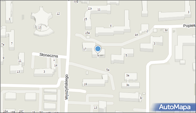 Kraśnik, Popiełuszki Jerzego, bł. ks., 7, mapa Kraśnik