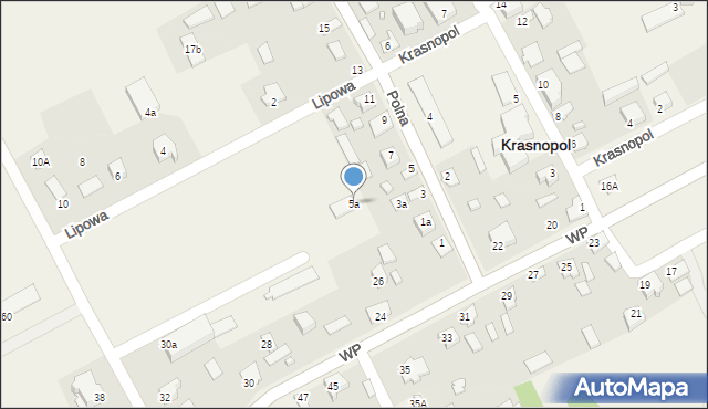 Krasnopol, Polna, 5a, mapa Krasnopol