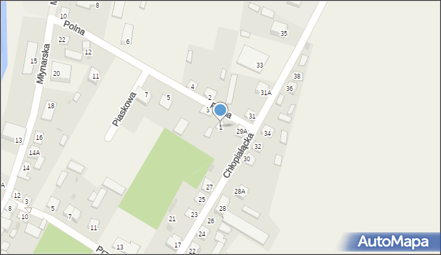 Krasnosielc, Polna, 1, mapa Krasnosielc