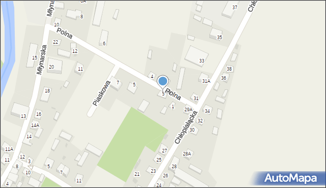 Krasnosielc, Polna, 3, mapa Krasnosielc