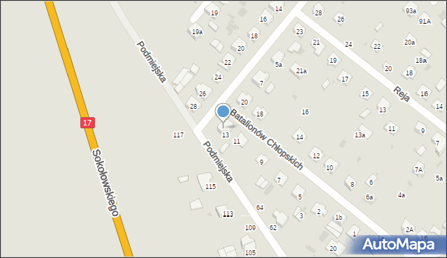 Krasnystaw, Podmiejska, 9, mapa Krasnystaw