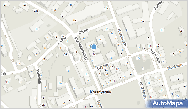 Krasnystaw, Poniatowskiego, 4a, mapa Krasnystaw