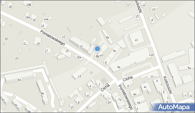 Krasnystaw, Poniatowskiego, 8a, mapa Krasnystaw