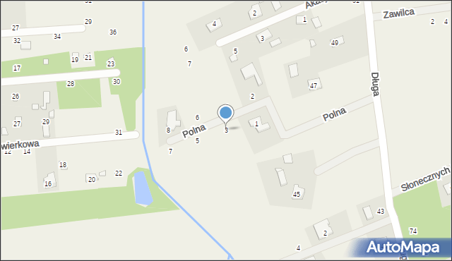 Krępa, Polna, 3, mapa Krępa