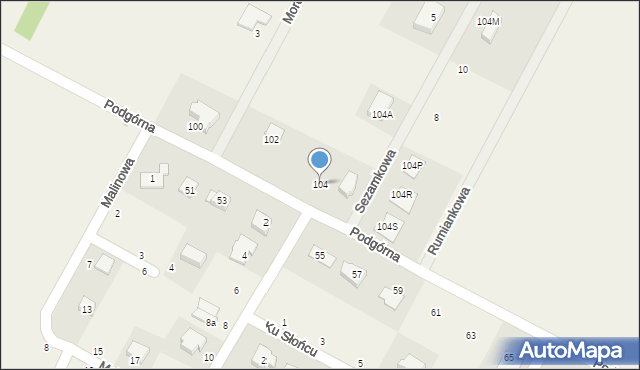 Krępa Słupska, Podgórna, 104, mapa Krępa Słupska