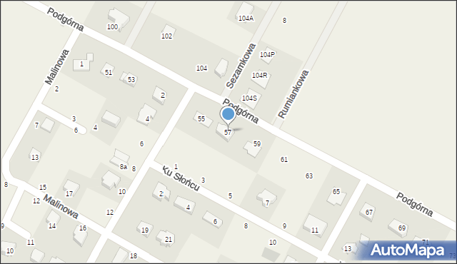 Krępa Słupska, Podgórna, 57, mapa Krępa Słupska