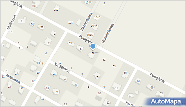 Krępa Słupska, Podgórna, 59, mapa Krępa Słupska