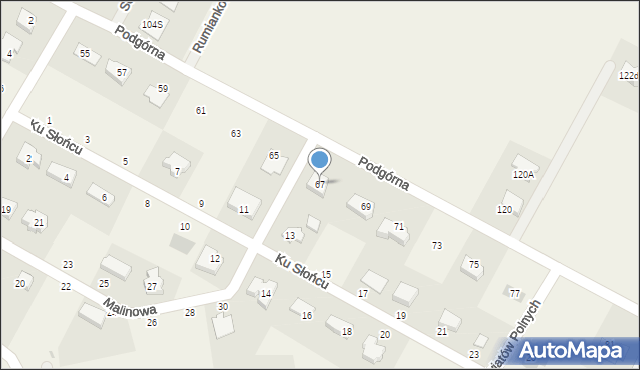 Krępa Słupska, Podgórna, 67, mapa Krępa Słupska