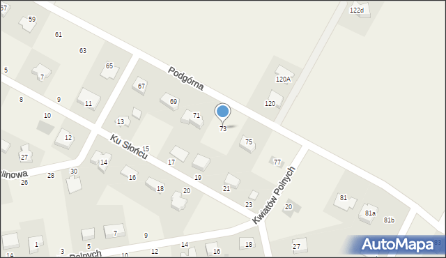 Krępa Słupska, Podgórna, 73, mapa Krępa Słupska