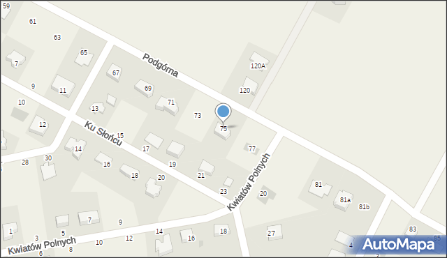 Krępa Słupska, Podgórna, 75, mapa Krępa Słupska