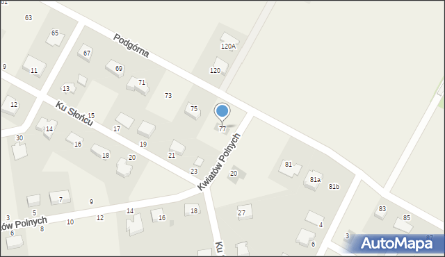 Krępa Słupska, Podgórna, 77, mapa Krępa Słupska