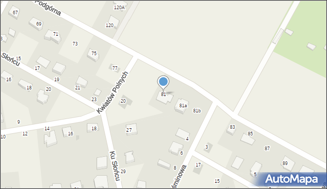 Krępa Słupska, Podgórna, 81, mapa Krępa Słupska