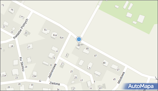 Krępa Słupska, Podgórna, 83, mapa Krępa Słupska