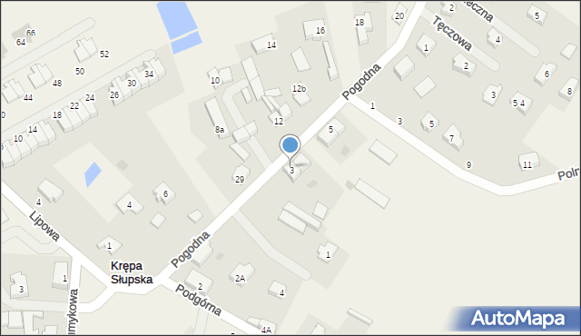 Krępa Słupska, Pogodna, 3/1, mapa Krępa Słupska