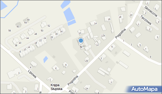 Krępa Słupska, Pogodna, 8a, mapa Krępa Słupska