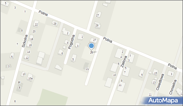 Krępice, Polna, 25, mapa Krępice