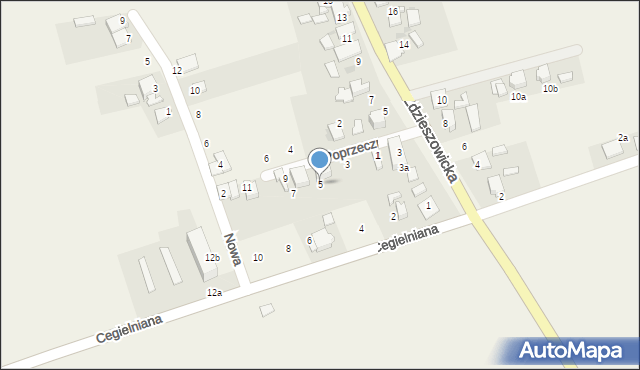 Krępna, Poprzeczna, 5, mapa Krępna