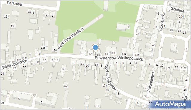 Krobia, Powstańców Wielkopolskich, 129, mapa Krobia