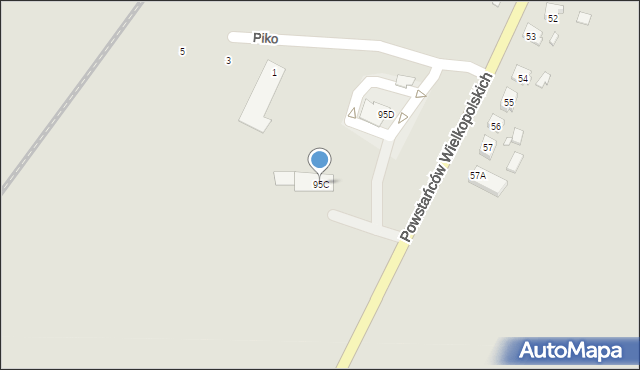 Krobia, Powstańców Wielkopolskich, 95C, mapa Krobia