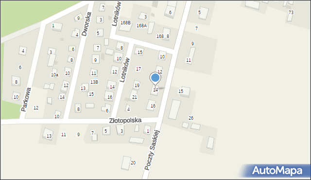 Kroczewo, Poczty Saskiej, 14, mapa Kroczewo