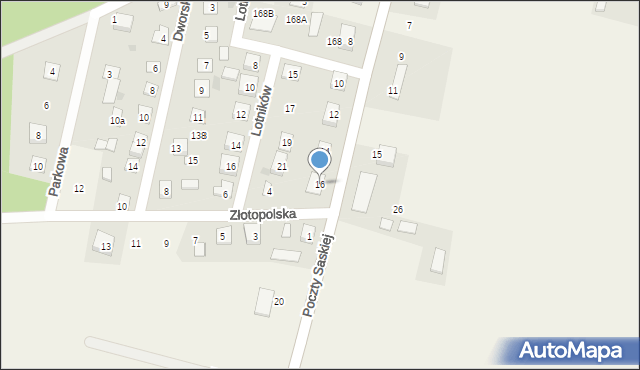 Kroczewo, Poczty Saskiej, 16, mapa Kroczewo