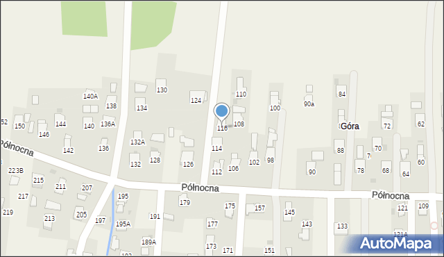 Krościenko Wyżne, Północna, 116, mapa Krościenko Wyżne