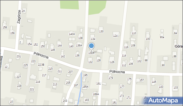 Krościenko Wyżne, Północna, 132A, mapa Krościenko Wyżne