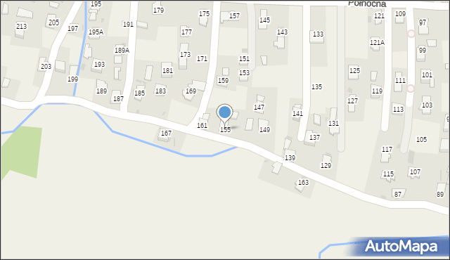 Krościenko Wyżne, Północna, 155, mapa Krościenko Wyżne