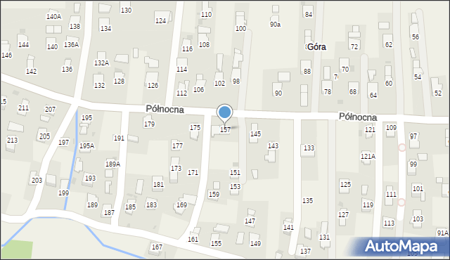 Krościenko Wyżne, Północna, 157, mapa Krościenko Wyżne