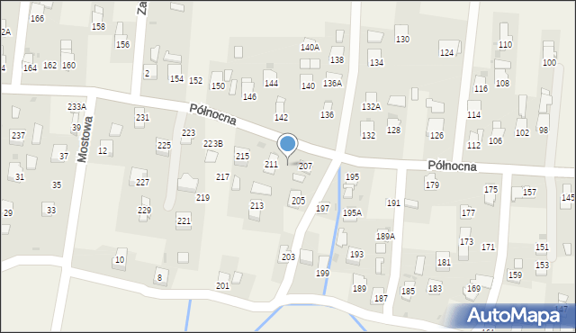 Krościenko Wyżne, Północna, 209, mapa Krościenko Wyżne