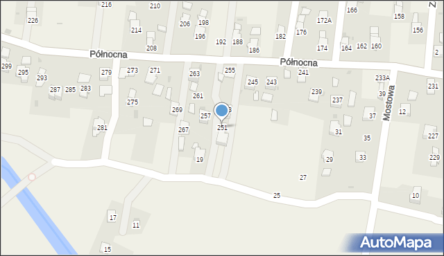 Krościenko Wyżne, Północna, 251, mapa Krościenko Wyżne