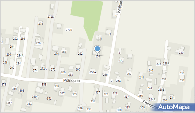 Krościenko Wyżne, Północna, 258, mapa Krościenko Wyżne