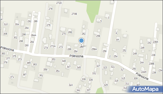 Krościenko Wyżne, Północna, 260, mapa Krościenko Wyżne