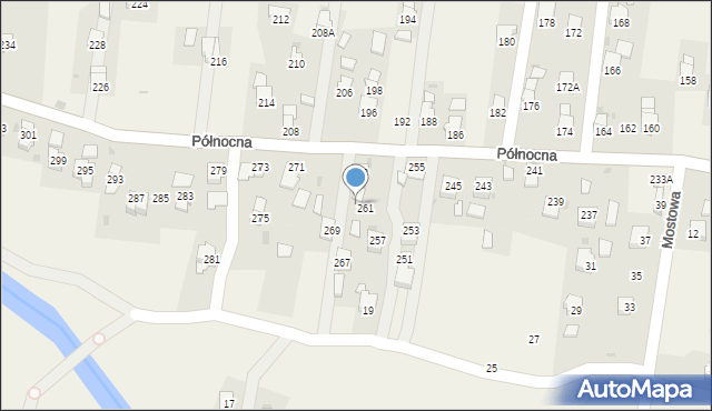 Krościenko Wyżne, Północna, 265, mapa Krościenko Wyżne