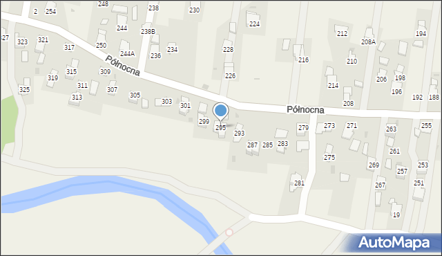 Krościenko Wyżne, Północna, 295, mapa Krościenko Wyżne