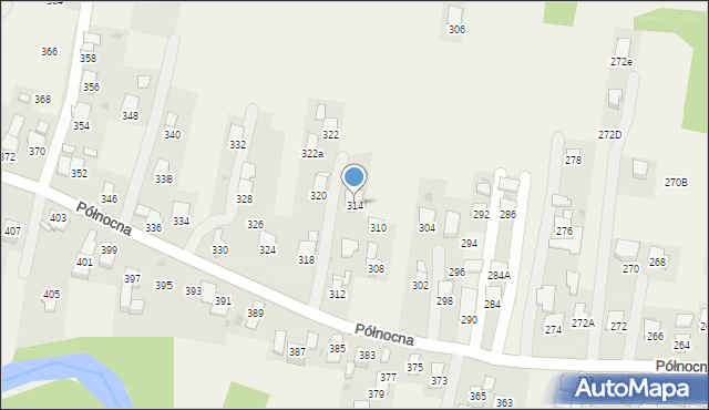 Krościenko Wyżne, Północna, 314, mapa Krościenko Wyżne