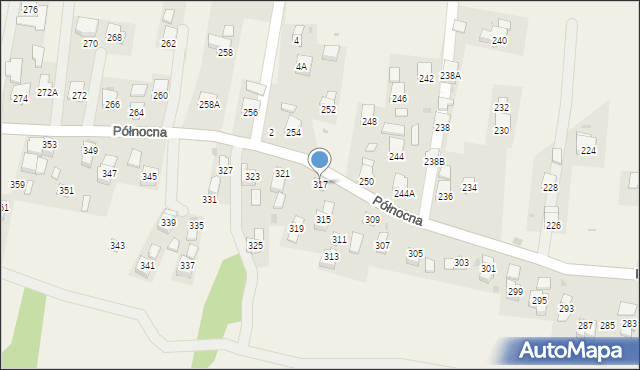 Krościenko Wyżne, Północna, 317, mapa Krościenko Wyżne