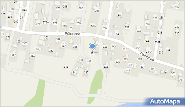 Krościenko Wyżne, Północna, 331, mapa Krościenko Wyżne