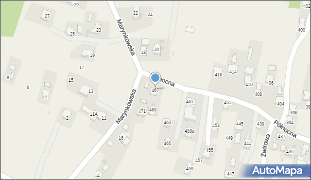 Krościenko Wyżne, Północna, 467, mapa Krościenko Wyżne