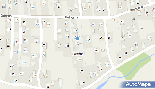 Krościenko Wyżne, Północna, 59, mapa Krościenko Wyżne