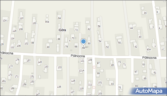 Krościenko Wyżne, Północna, 64, mapa Krościenko Wyżne