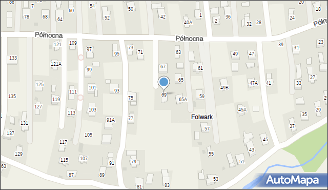 Krościenko Wyżne, Północna, 69, mapa Krościenko Wyżne