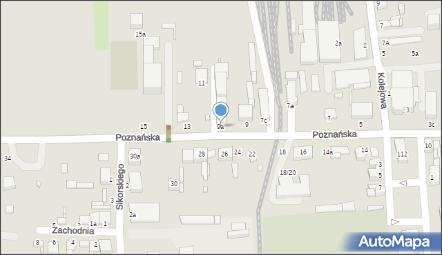 Krośniewice, Poznańska, 9a, mapa Krośniewice