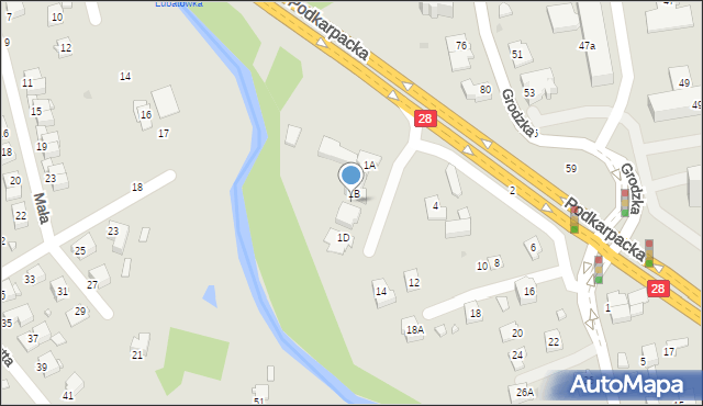 Krosno, Podkarpacka, 1c, mapa Krosna