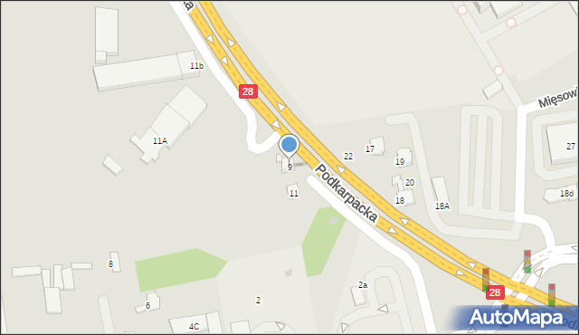 Krosno, Podkarpacka, 9, mapa Krosna