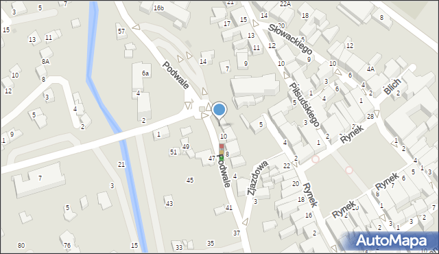 Krosno, Podwale, 12, mapa Krosna